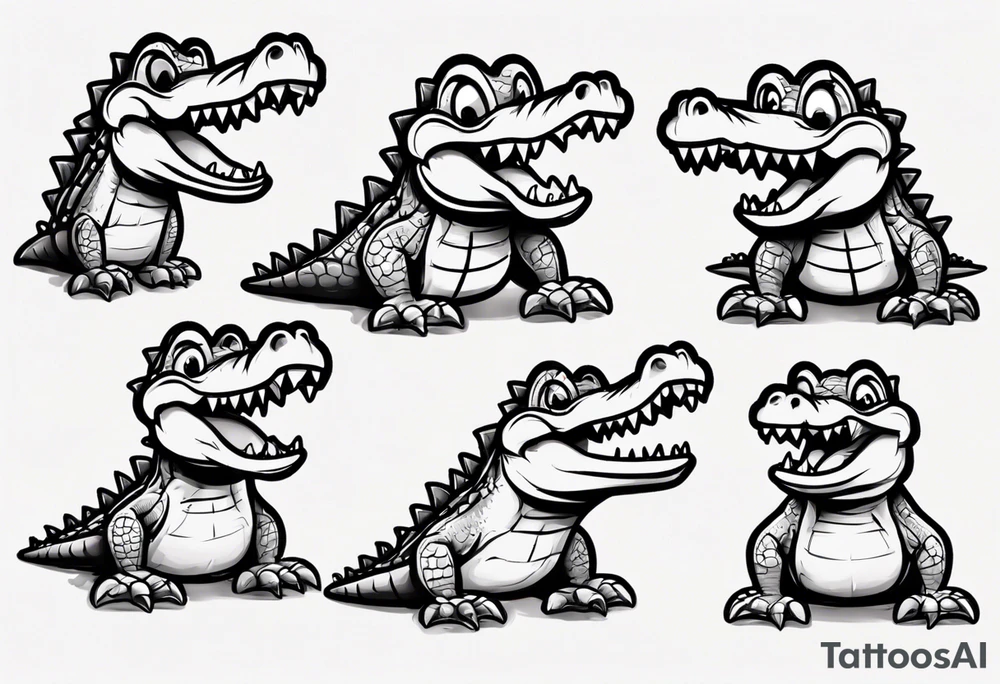 A cute cartoon crocodile tattoo idea