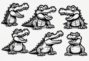 A cute cartoon crocodile tattoo idea