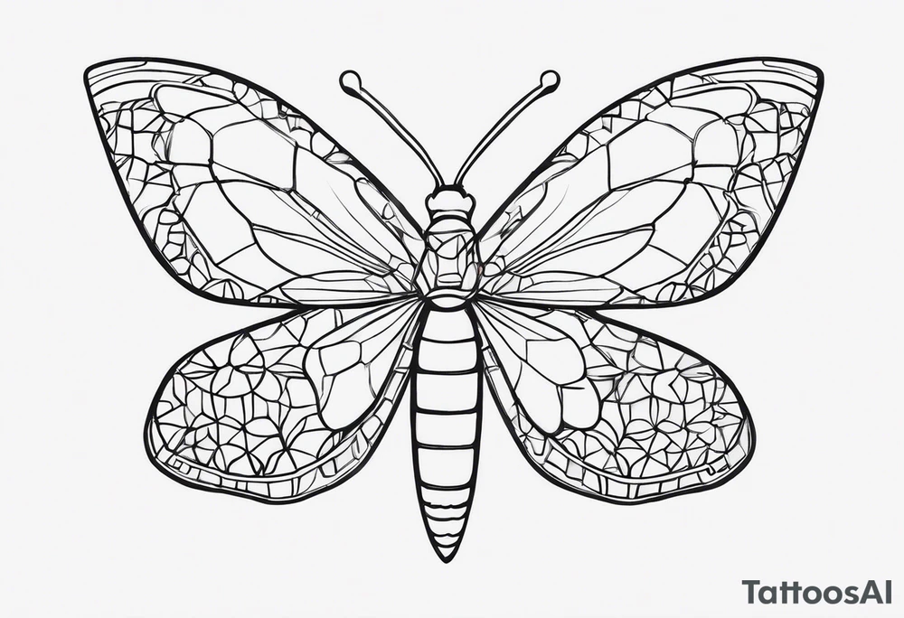 Borboletas e tartarugas tranquilas tattoo idea