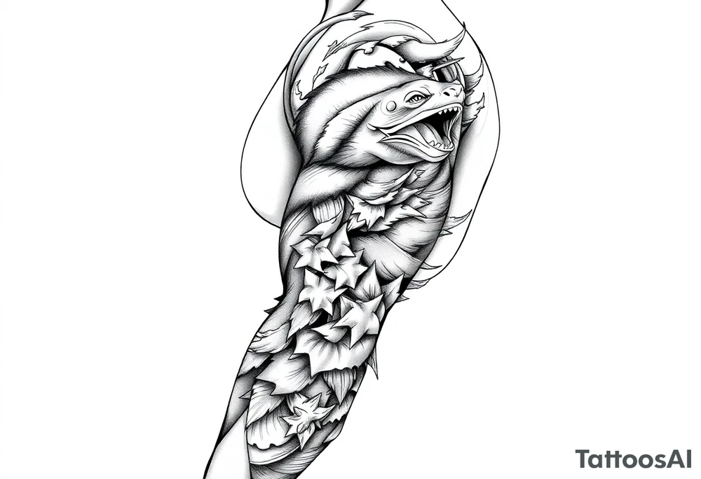 A beach/ocean theme to include something for my wife and child. tattoo idea