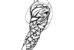 A beach/ocean theme to include something for my wife and child. tattoo idea