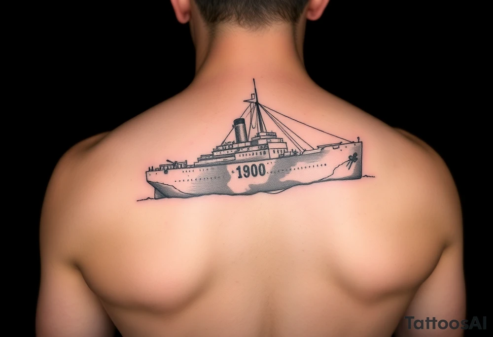 titanic image with map coordinates tattoo idea
