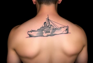 titanic image with map coordinates tattoo idea