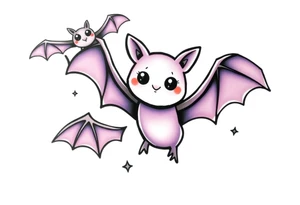 10 Unique cute bats tattoo idea