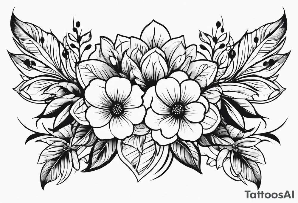 Silhouette flower armband tattoo idea