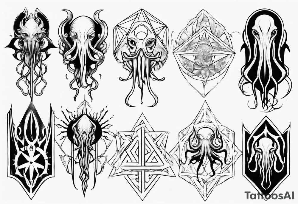 Cthulhu mythe for forearm tattoo idea