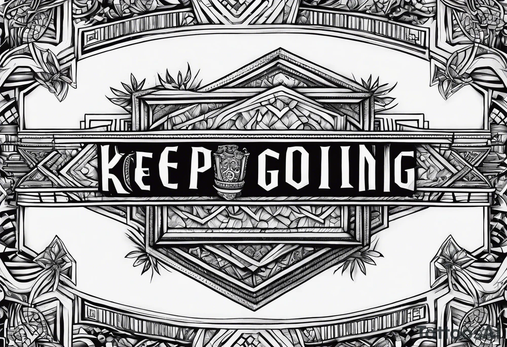 words Keep Going tattoo idea
