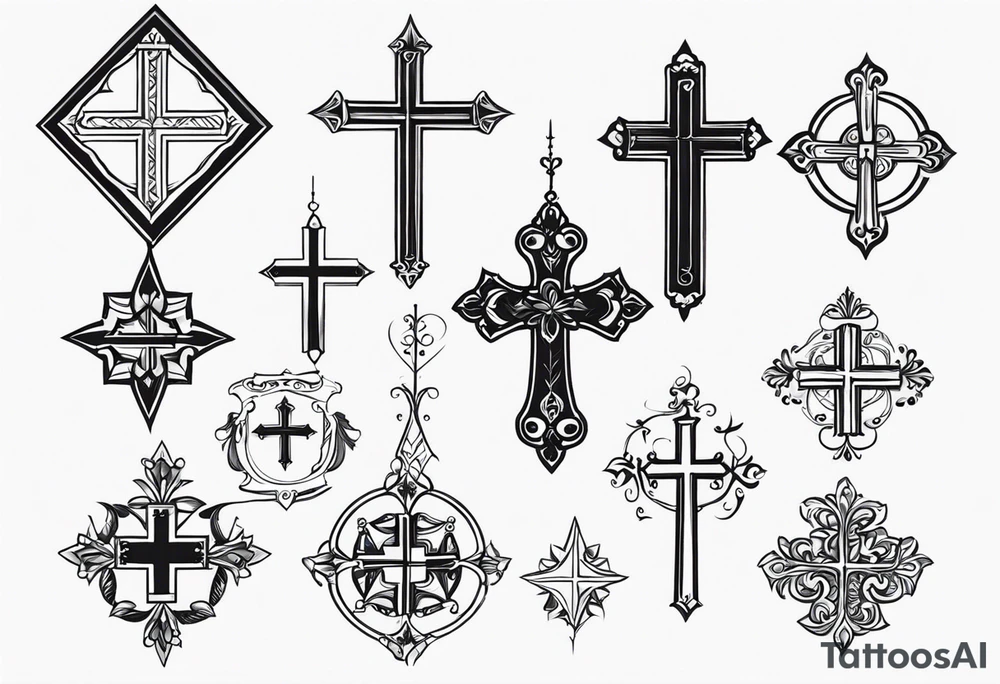 Simple cross tattoos with a date tattoo idea