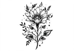 "She gave me a reason to live"  as the stem blooming into a flower tattoo idea