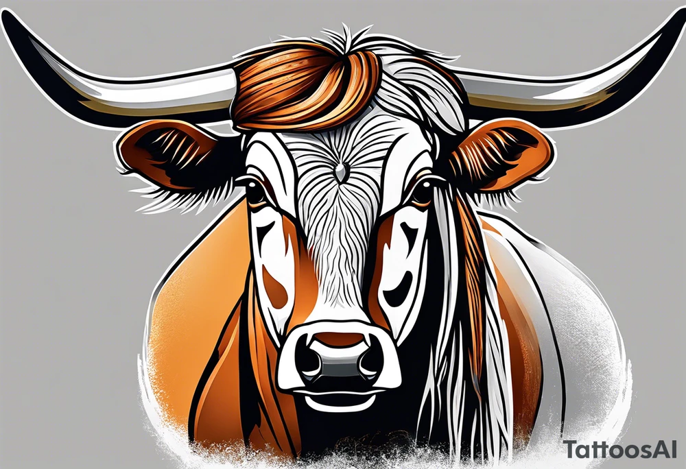cybersigilism mean Longhorn with state of texas 
With “512” on top of the head tattoo idea