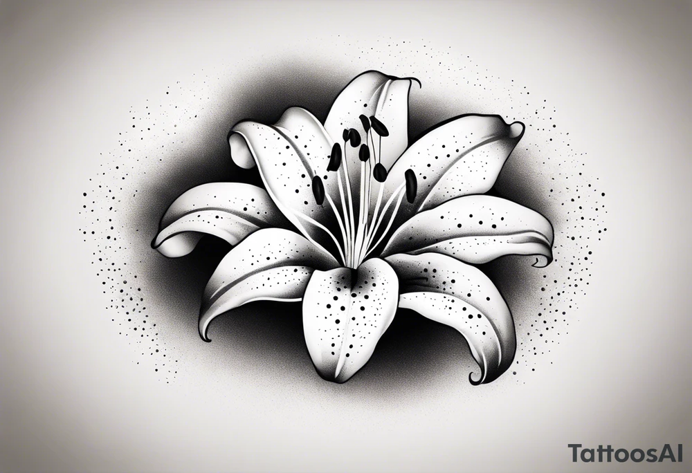 very simple lily flower tattoo idea