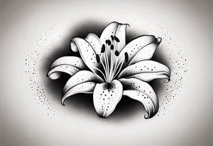 very simple lily flower tattoo idea