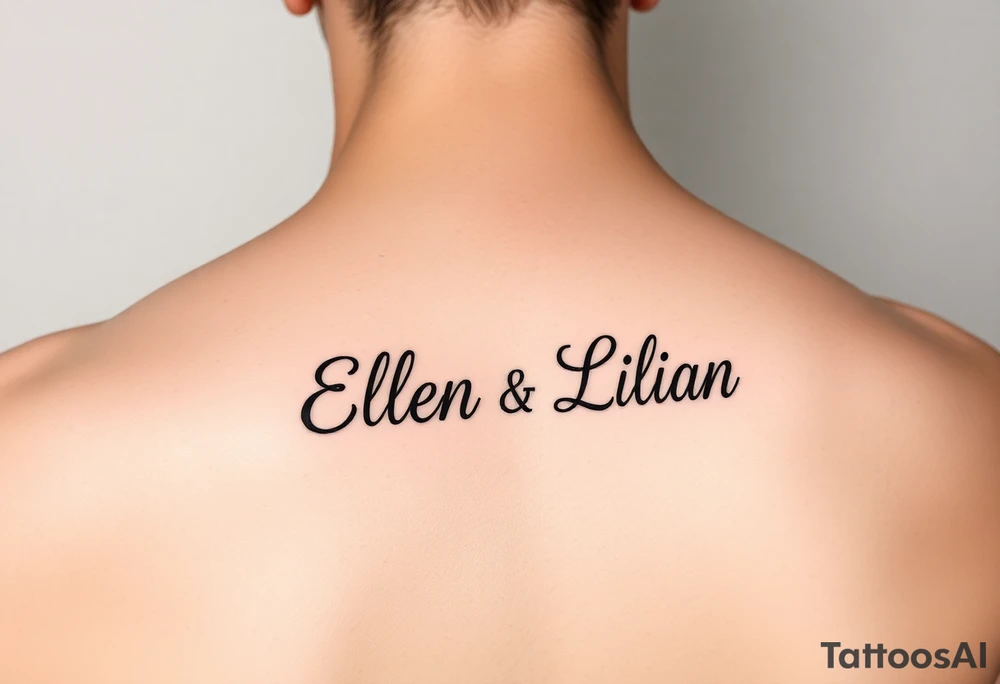 Ellen and Lilian names in Picasso style tattoo idea