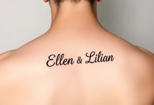 Ellen and Lilian names in Picasso style tattoo idea