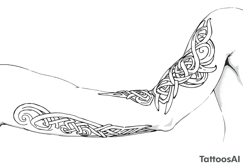 Māori style Celtic tribal knots
and bands black and white shading tattoo idea