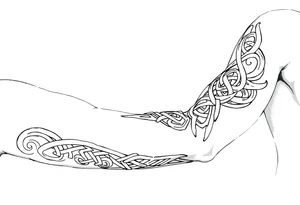 Māori style Celtic tribal knots
and bands black and white shading tattoo idea