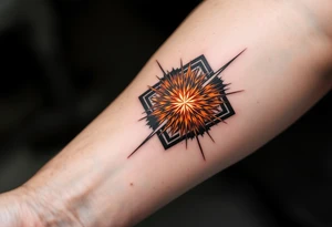 A fiery orange Svarog’s Square evokes divine protection and the creative fire of the sky god. tattoo idea