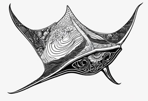 Manta ray swimming tattoo idea