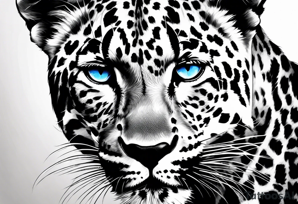 young leopard in Africa with blue eyes tattoo idea