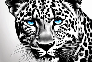young leopard in Africa with blue eyes tattoo idea