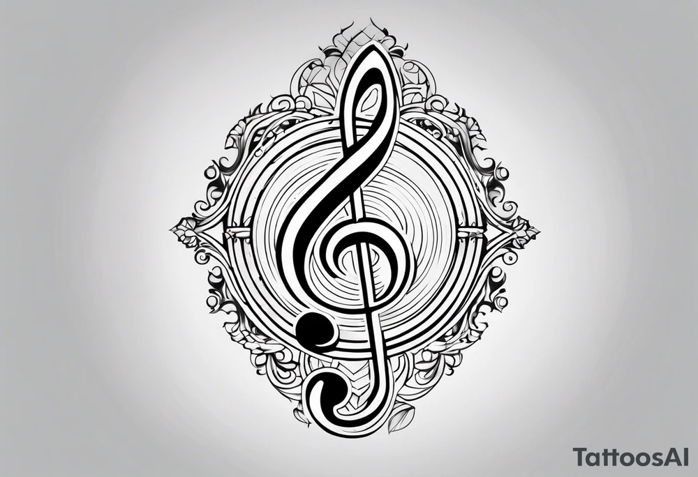 Note de musique, clef de sol, fin tattoo idea