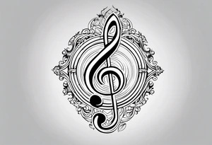 Note de musique, clef de sol, fin tattoo idea