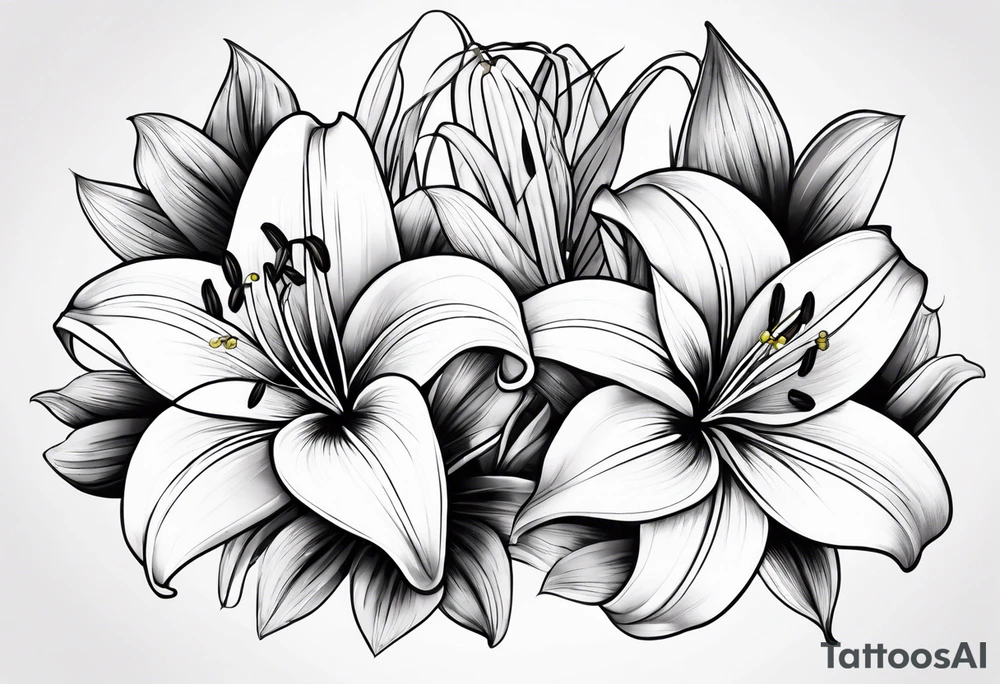 Lily flowers tattoo idea