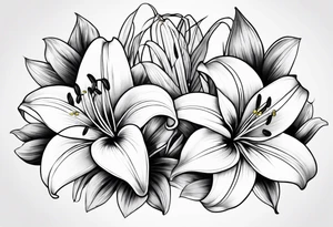 Lily flowers tattoo idea