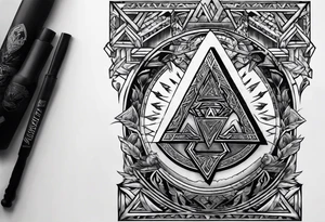 Valhalla valknut sword axe tattoo idea