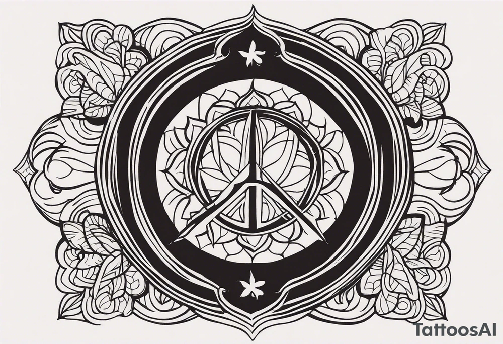 a tattoo whose main theme is balance but also resembles new begining, strong willpower, peace and loyalty. This should be for the front part of the shoulder. maybe add the ying-yang symbol somewhere in the tattoo. Tattoo should have an equal amount of blue and red along with the overall tattoo being black tattoo idea