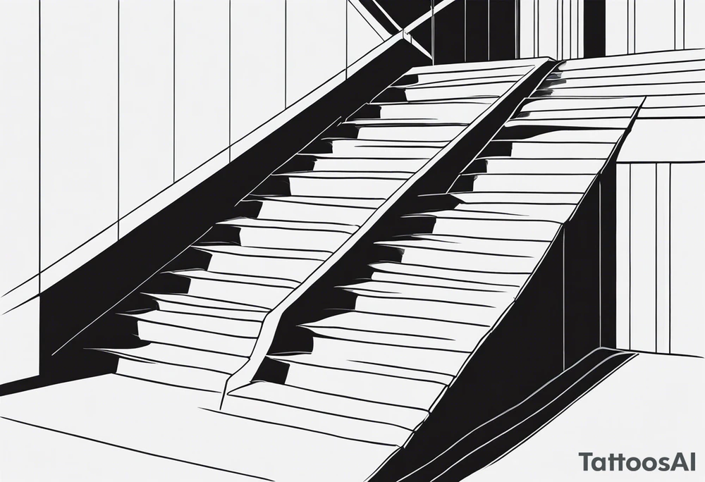 Outline of staircase shape tattoo idea