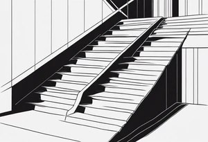 Outline of staircase shape tattoo idea
