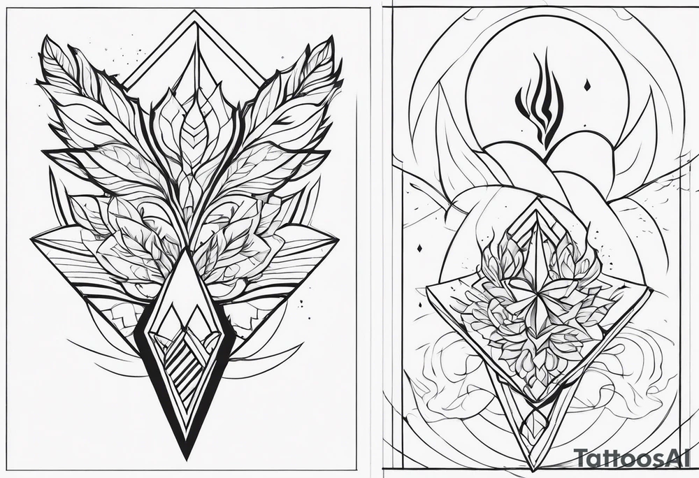 coração com fogo tattoo idea