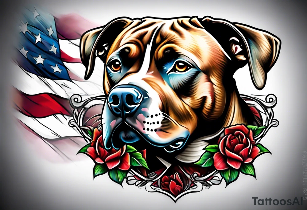 American staffordshire tattoo idea