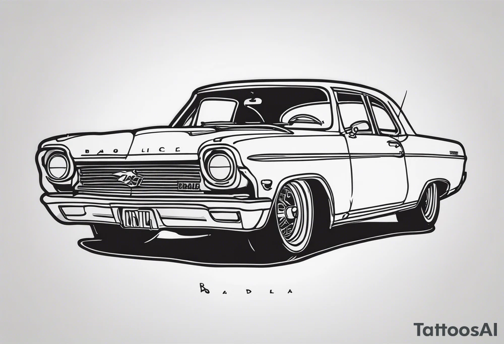 The word "BADILLAC" tattoo idea
