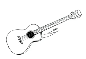 Line traditional American guitar tattoo idea