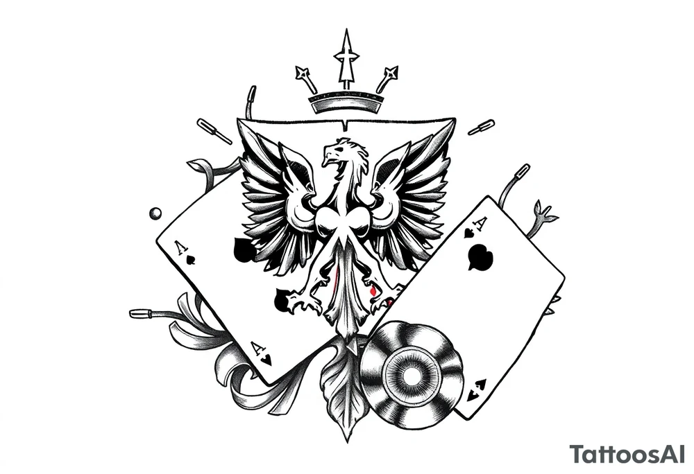 Poland symbol and poker cards Add casino money to it. tattoo idea