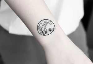 Mystical holistic moon with the text Let Them tattoo idea