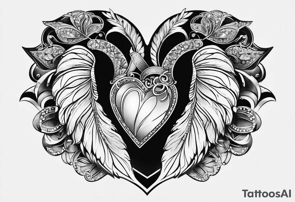 heart/dimond shape, two parts that are symmetrical, resembling lungs or breathing tattoo idea