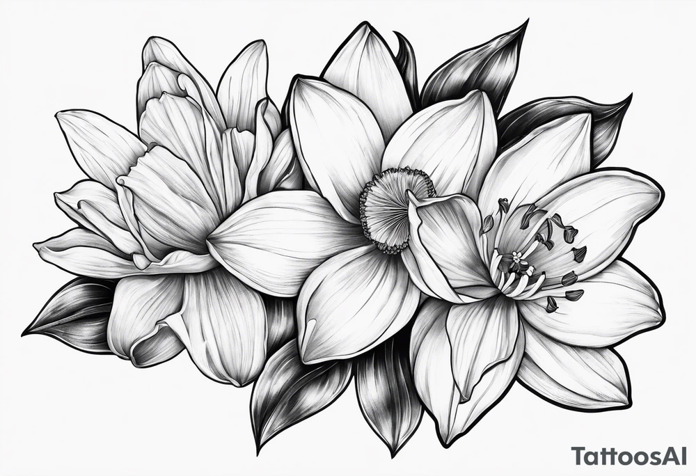 Daffodil and water Lilly tattoo idea