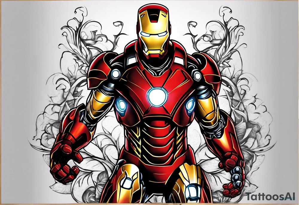 Iron man covered by venom tattoo idea
