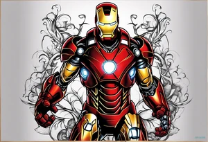 Iron man covered by venom tattoo idea