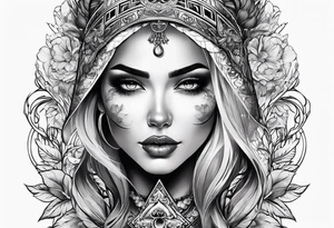 Woman with skull tattoo idea