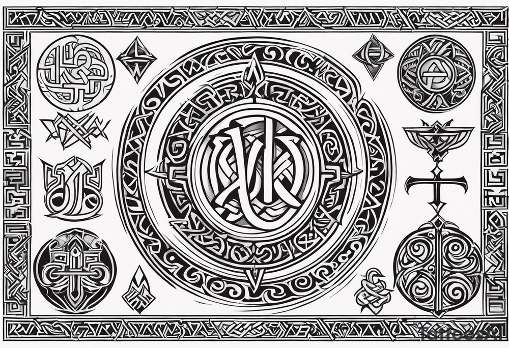 Viking symbols tattoo idea