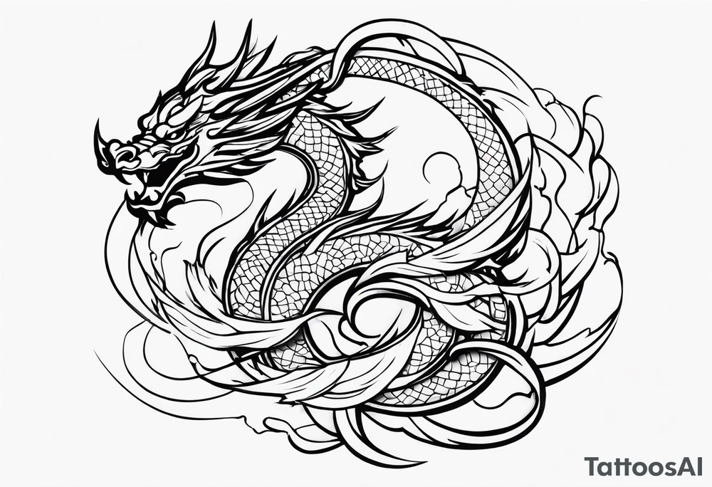 Dragón chino tattoo idea