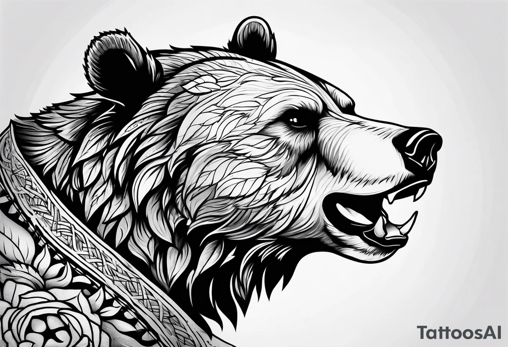 angry bear tattoo idea