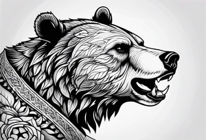 angry bear tattoo idea