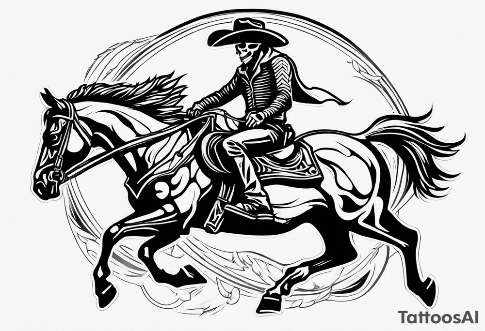 Skeleton rodeo tattoo idea