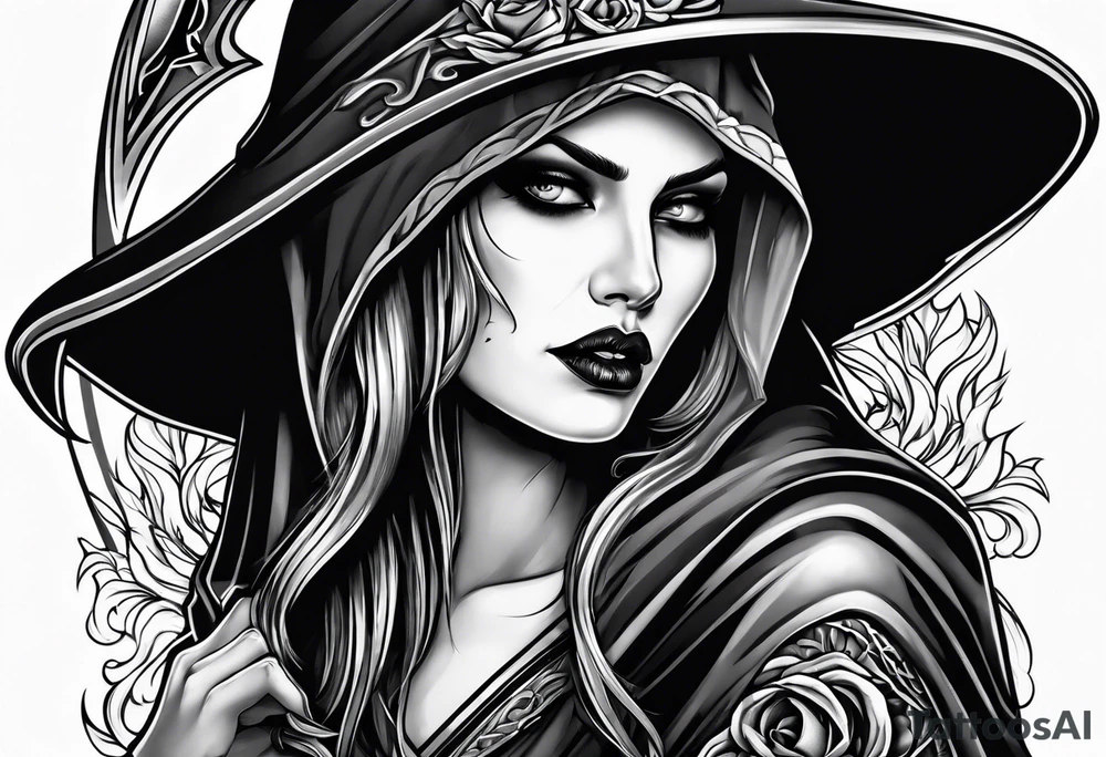lady grim reaper tattoo idea