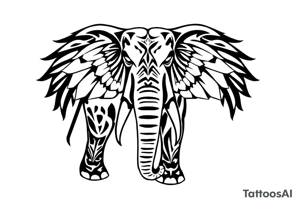 An egyptian strong elephant tattoo idea